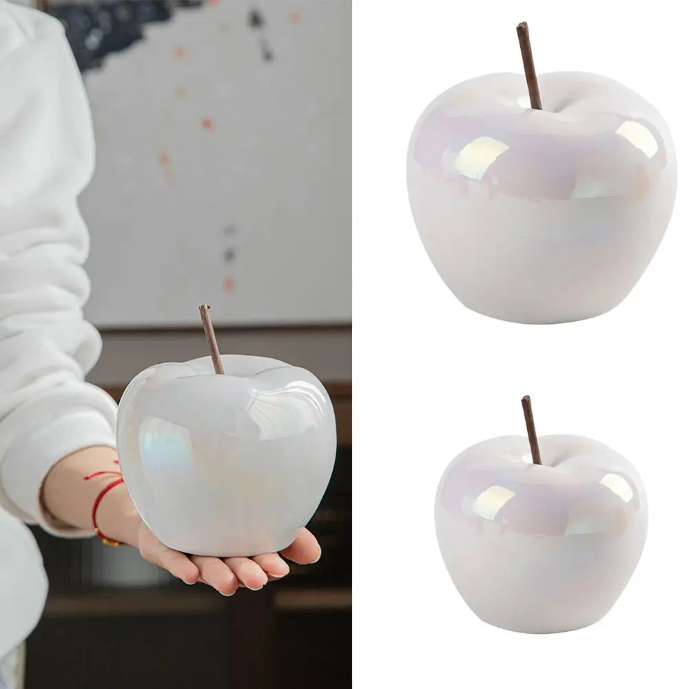 

Crafts Home Decor Fruit Decoration LED Apple Ornaments Translucent Apple Ceramic Ornament Desktop Ornaments