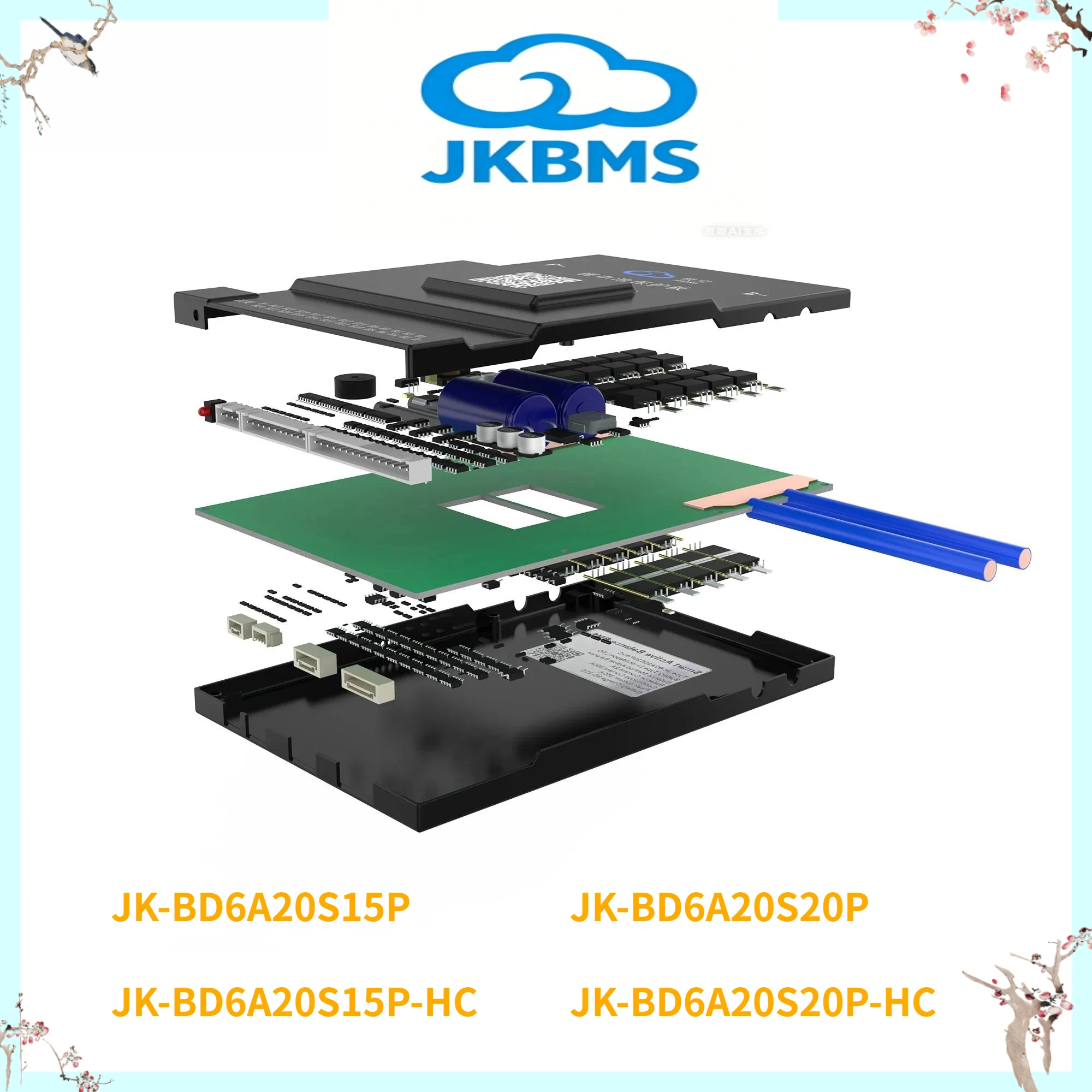 Фото Умная BMS JK-BD6A20S15P 150A 200A с Bluetooth, 16S 20S 48V 60V, с функцией активной балансировки 0.6A, для LiFePO4 и Li-ion аккумуляторов TaiChan №5
