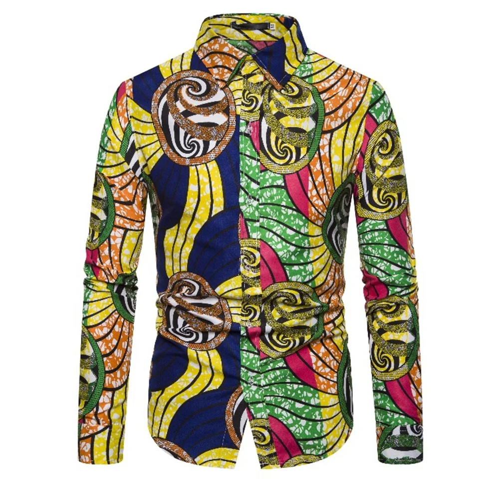 

Summer Hawaiian Shirts Tropical Floral Men Tops Casual Long Sleeve Cotton Button Loose Vacation Beach Blouse M-3XL