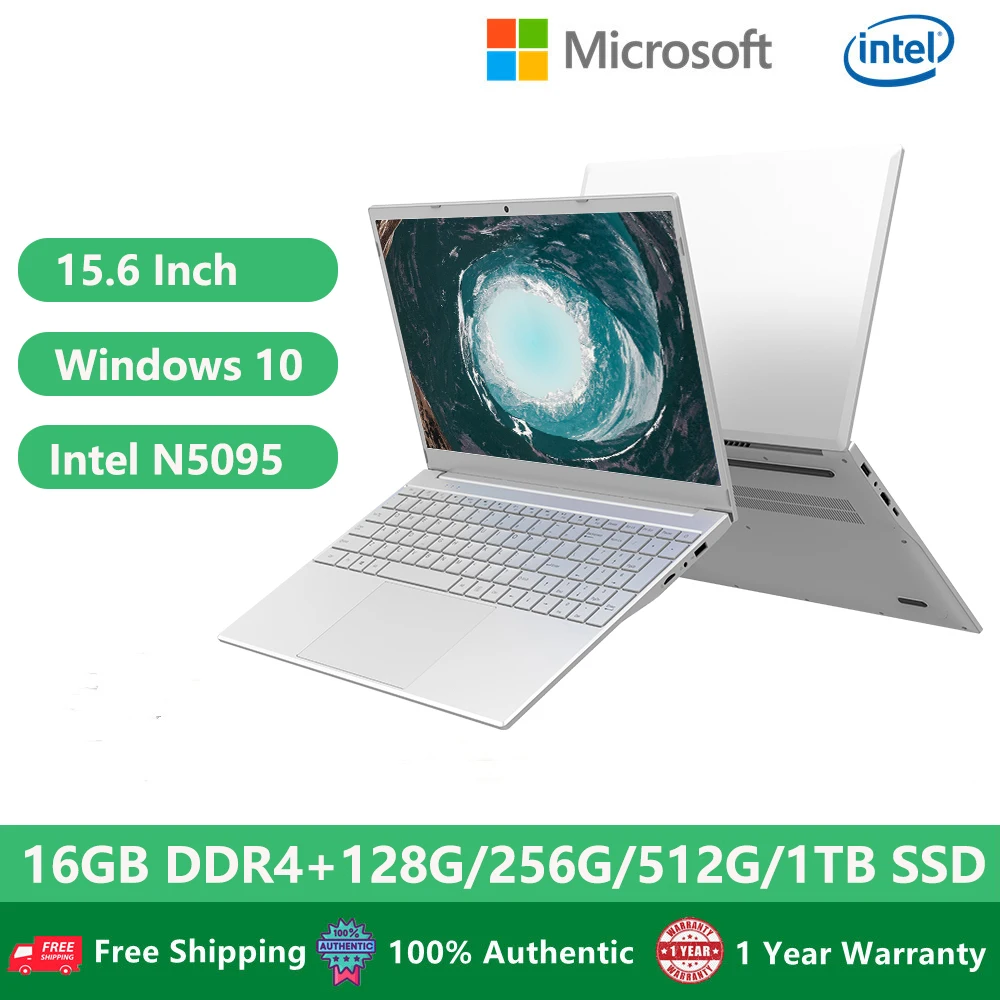 

2022 Windows 10 Office Metal Notebook Business Gaming Laptop 15.6 inch 11th Gen Intel Celeron N5095 16G+1TB Dual WiFi 2.4G/5.0G