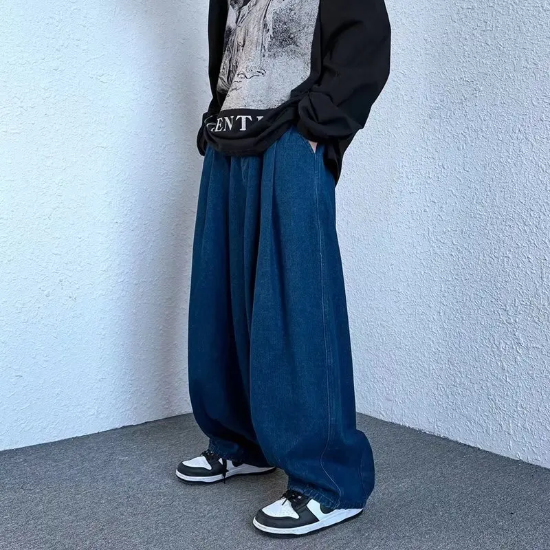 

New 2022 Men Jeans Wide Leg Denim Cargo jean pants Baggy Men's hip hop Streetwear Skateboard denim Trousers