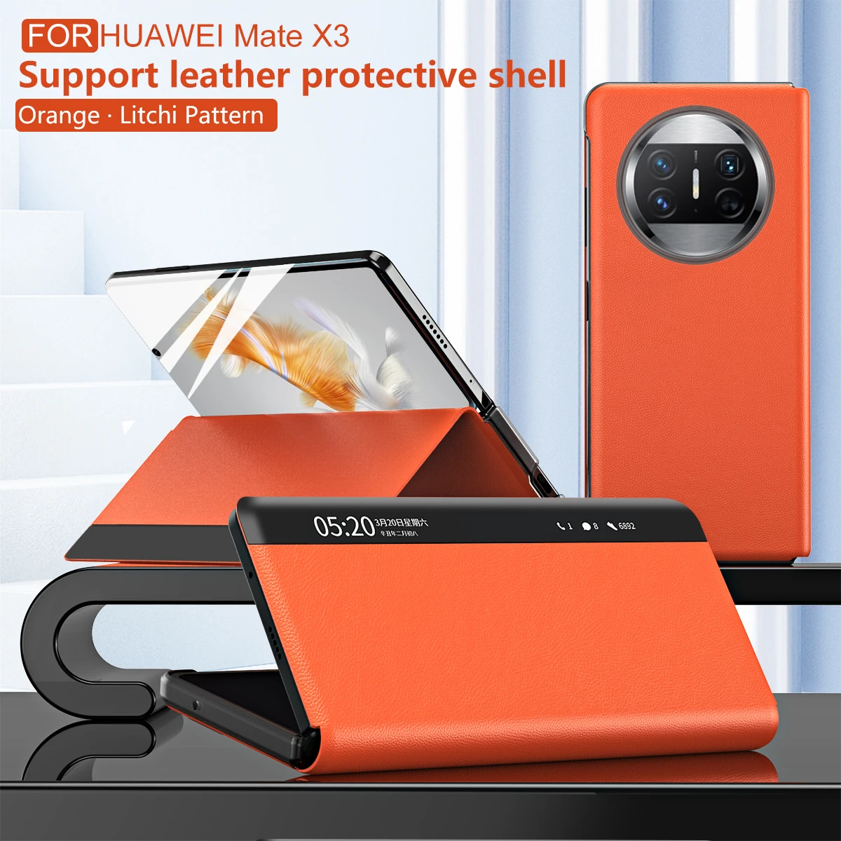 

Кожаный чехол-книжка для Huawei Mate X3
