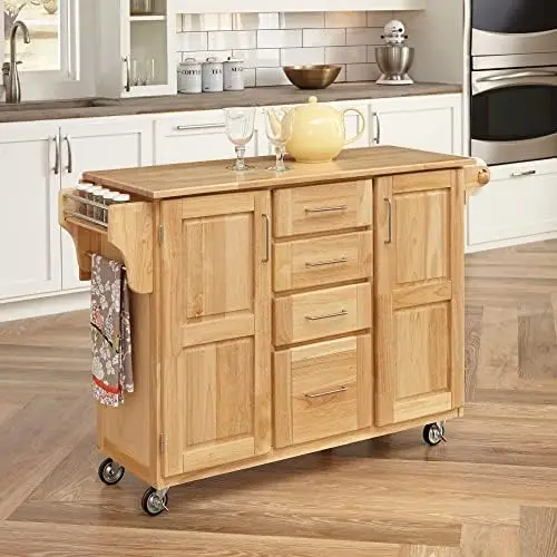 

Center with Breakfast Bar, 52-1/2 in. W x 18 in. - 30 in. D x 36 in. H, Natural