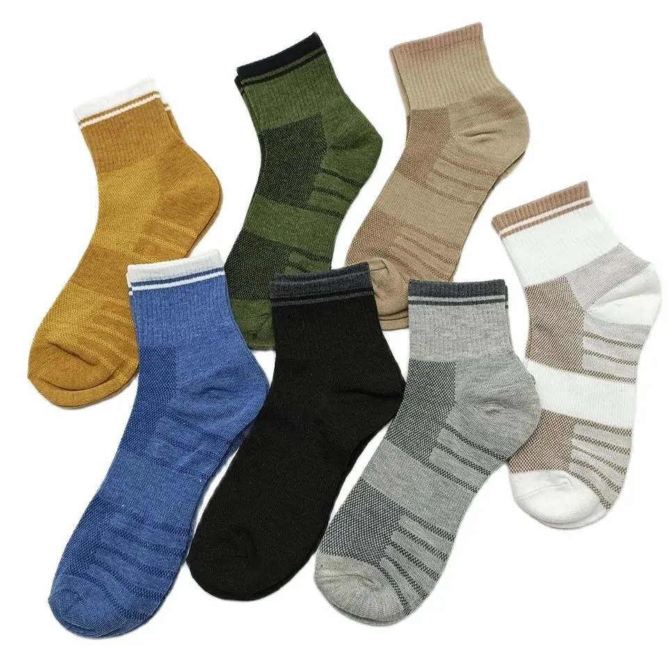 5 Pack Men Cotton Socks Mesh Breathable Short Casual Socks Summer Sports Socks Absorb Sweat Ankle Socks Set