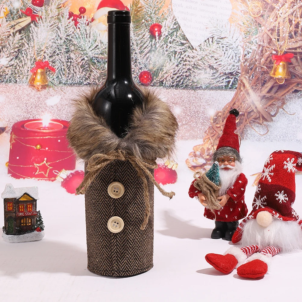 

Santa Wine Bottle Cover Bags Christmas Dinner Durable Full Of Festive Atmosphere Gift Mini Non-Woven Fabric Practical Fashion