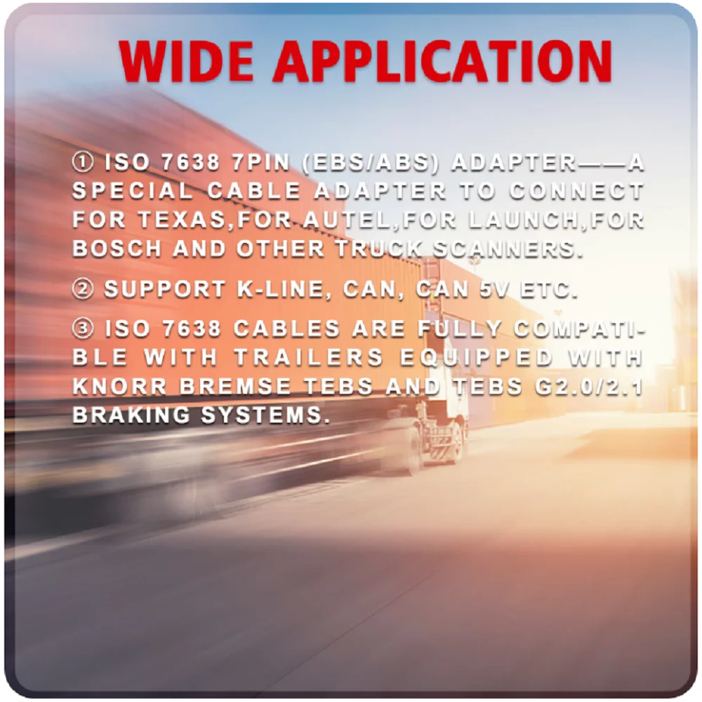 Диагностический Кабель-адаптер EBS ISO 7638 OBD2 для прицепа Bosch Autel Autocom и других