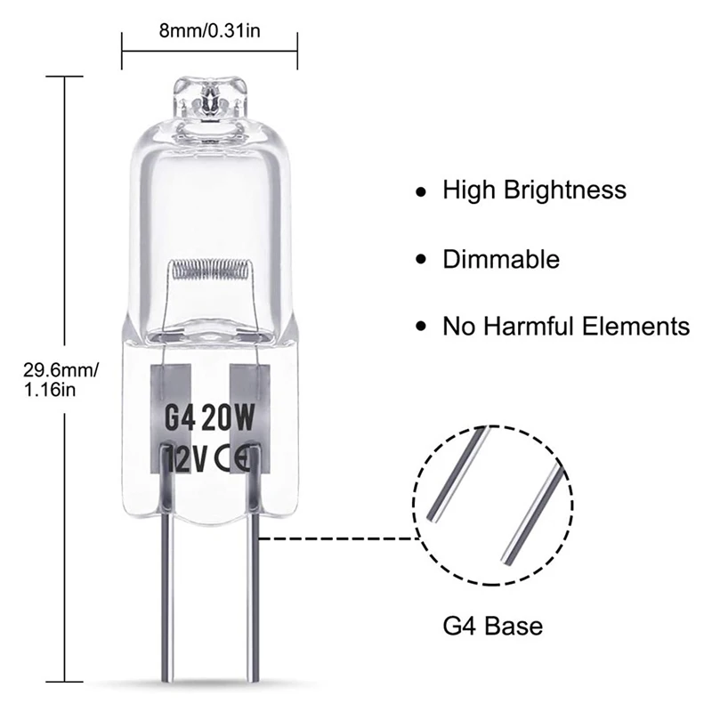 10 шт./компл. 5 Вт 20 35 50 2900 К галогенные лампы теплой энергии G4 12 В для внутреннего