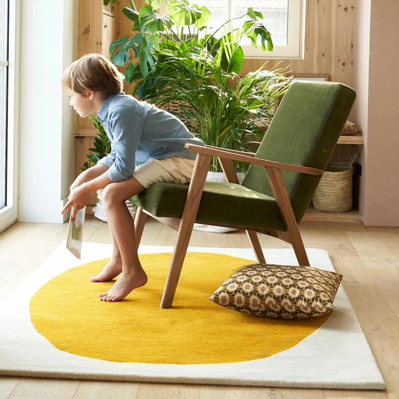 Современный простой прикроватный пушистый мягкий ковер для спальни украшение