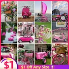 Алмазная живопись EverShine, пейзаж 5D, Алмазная мозаика сделай сам, автомобиль, вышивка крестиком, квадратная вышивка стразы, велосипед, настенное искусство