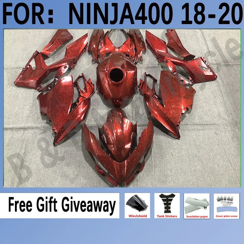 

Обтекатели для мотоцикла Kawasaki Ninja400 Ninja EX 400 2018 2019 2020 2021 EX400 18 19 20 21 22, комплект обтекателей ярко-красного цвета