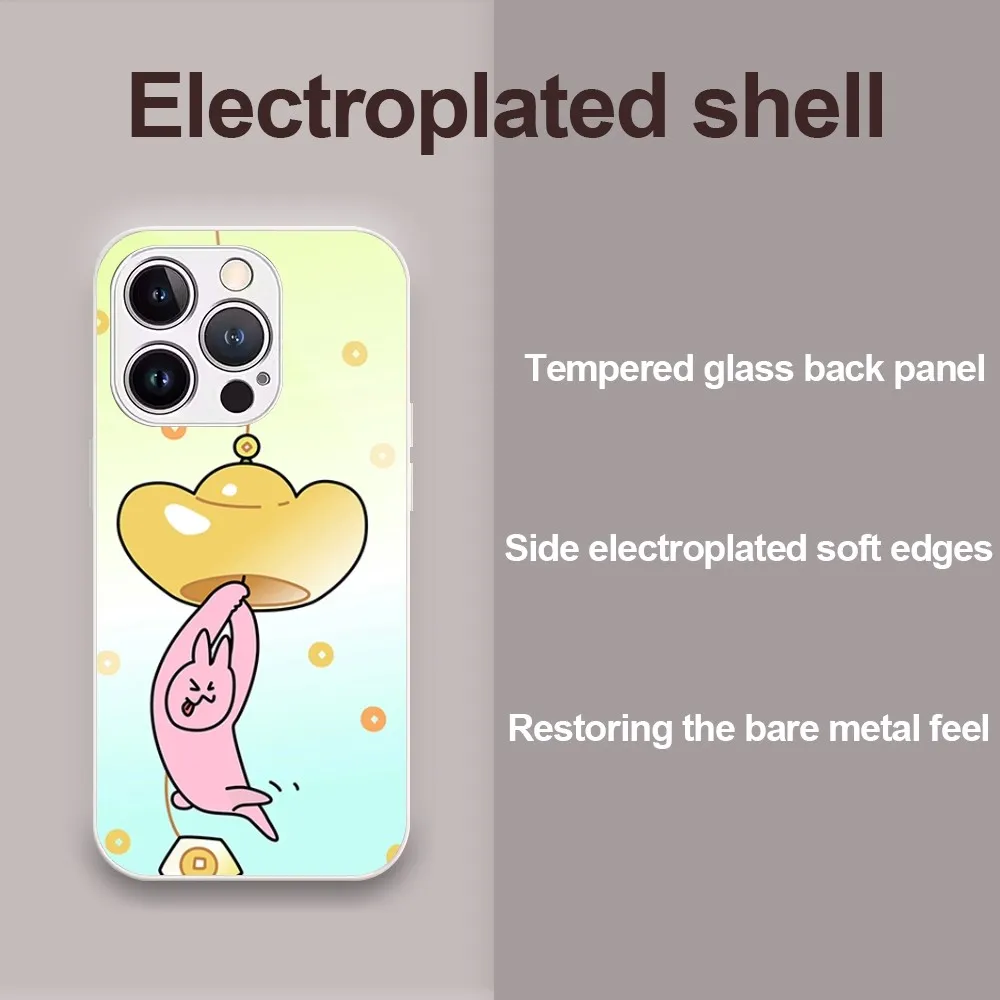 Забавный розовый красный чехол с кроликом-мишнем для iPhone 11 12 13 14 Plus Pro Max