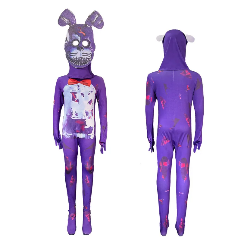 Фото Костюмы для детей Glamrock Freddy: Новогодний костюм Тедди-медведя, косплей персонажа Кошмарный Бонни, FNAF Фредди, аниме, рождественский подарок №3