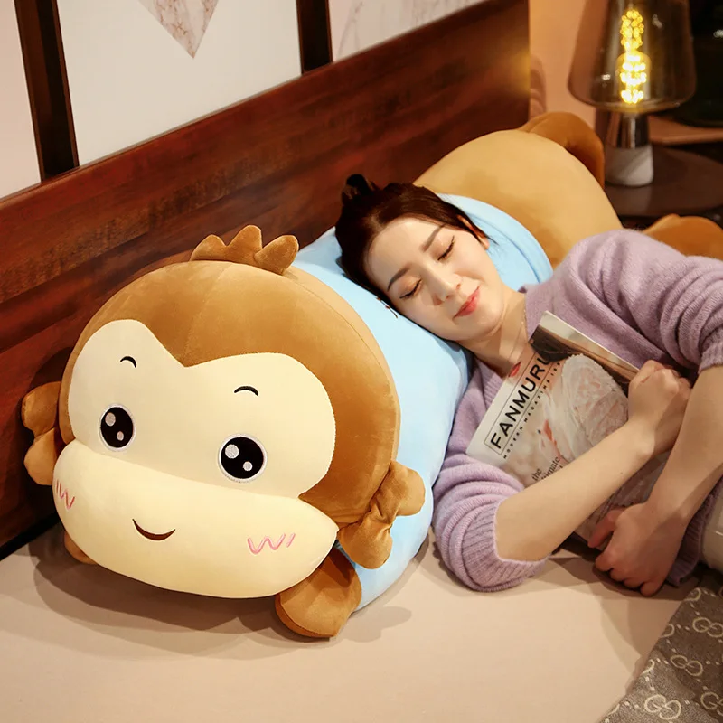 

1pc 100cm Kawaii Cartoon Plush Stuffed Lying Monkey Toys Monkey Doll Lovely Animal Plush Pillow for Kids Birthday Xmas Gift