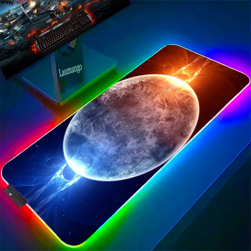 

Mausepad Gamer Carpet Big Mouse Pad Xxl Gaming Laptop Mat Keyboards Accessories Table Pads Planet Starry Sky Computer Mousepad