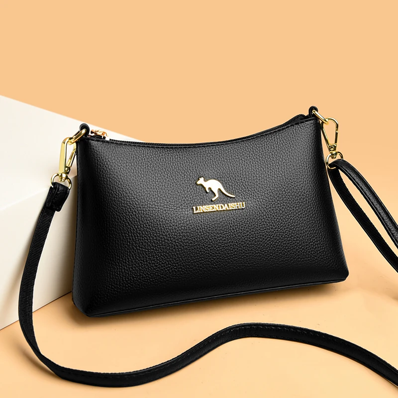 

Small Soft Shoulder Bag Casual Women Bag Split Leather Crossbody Adjustable Multi-pocket Ladies Purses and Handbags Lipstick Bag