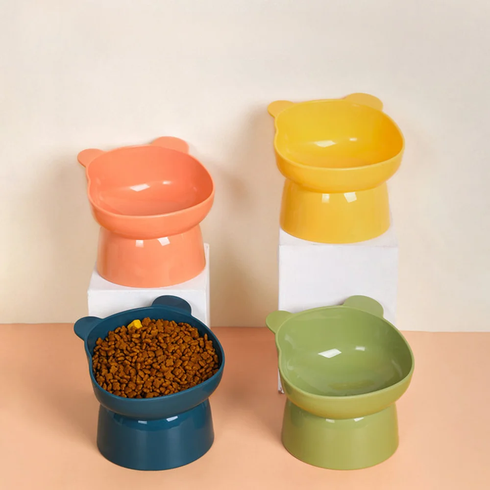 

Pet Feeding Water Bowl Pet Cup Cat Food Cat High Foot Protector Pet Bowl Anti-overturning 45°neck Feeder Binaural Bowl Dog Bowl