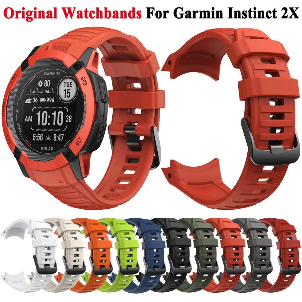 

Силиконовый ремешок для наручных часов Garmin Instinct 2X, сменный Браслет для наручных часов на солнечной батарее, ремешки для умных часов