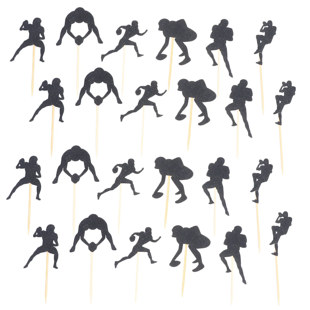 

24 Pcs Dessert Toppers Party American Football Cake Sports Decor Paper Picks Birthday Cupcake
