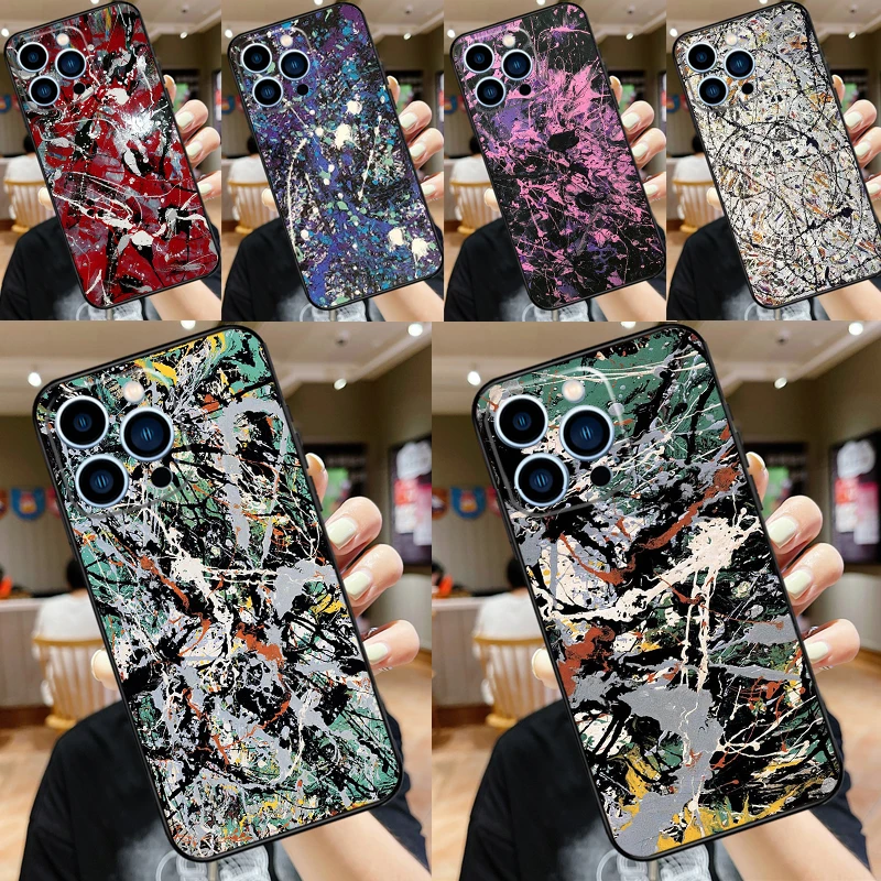 Jackson Pollock Free Form painting Phone Case For iPhone 13 14 Pro Max 11 12 Pro Max Mini X XR XS MAX 6 7 8 Plus SE 2020 Shell