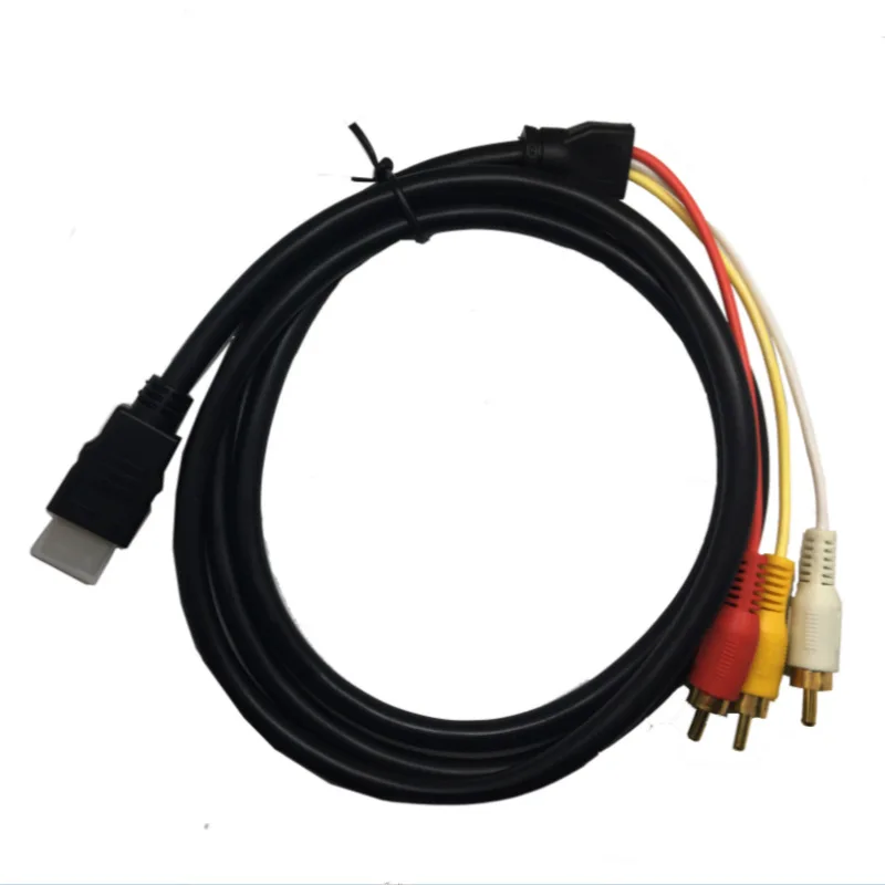 Кабель HDMI-RCA 1080P 5 футов HD-MI штекер на 3-RCA