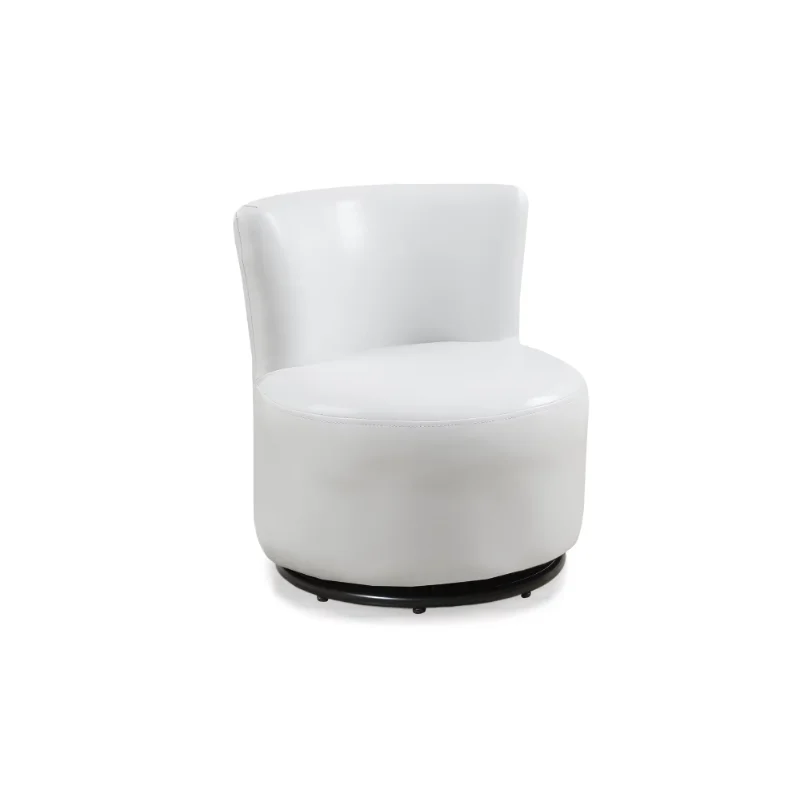

Juvenile Chair, Accent, Kids, Swivel, Upholstered, Pu Leather Look, White, Contemporary, Modern