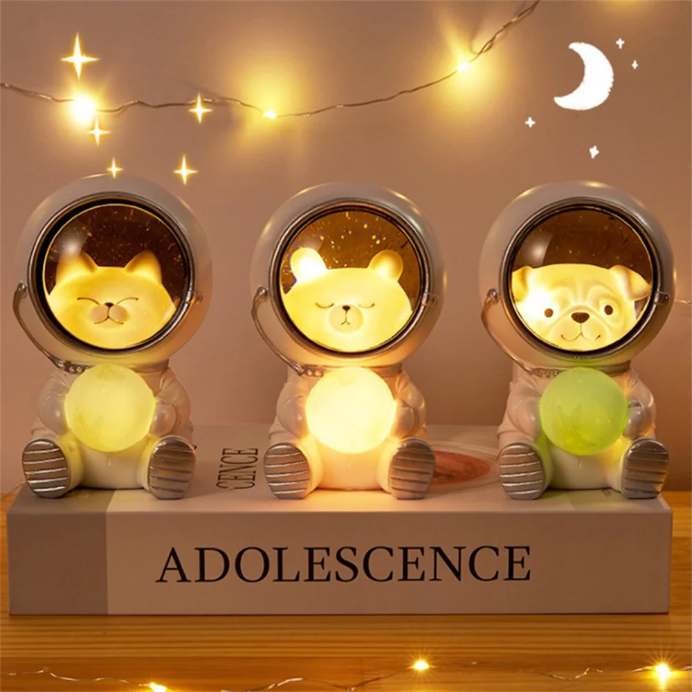 

NEW Creative Galaxy Guardian LED Night Light Cute Pet Moon Spaceman Lamps Astronaut Bedroom Decorative Baby Kids Toys Gift