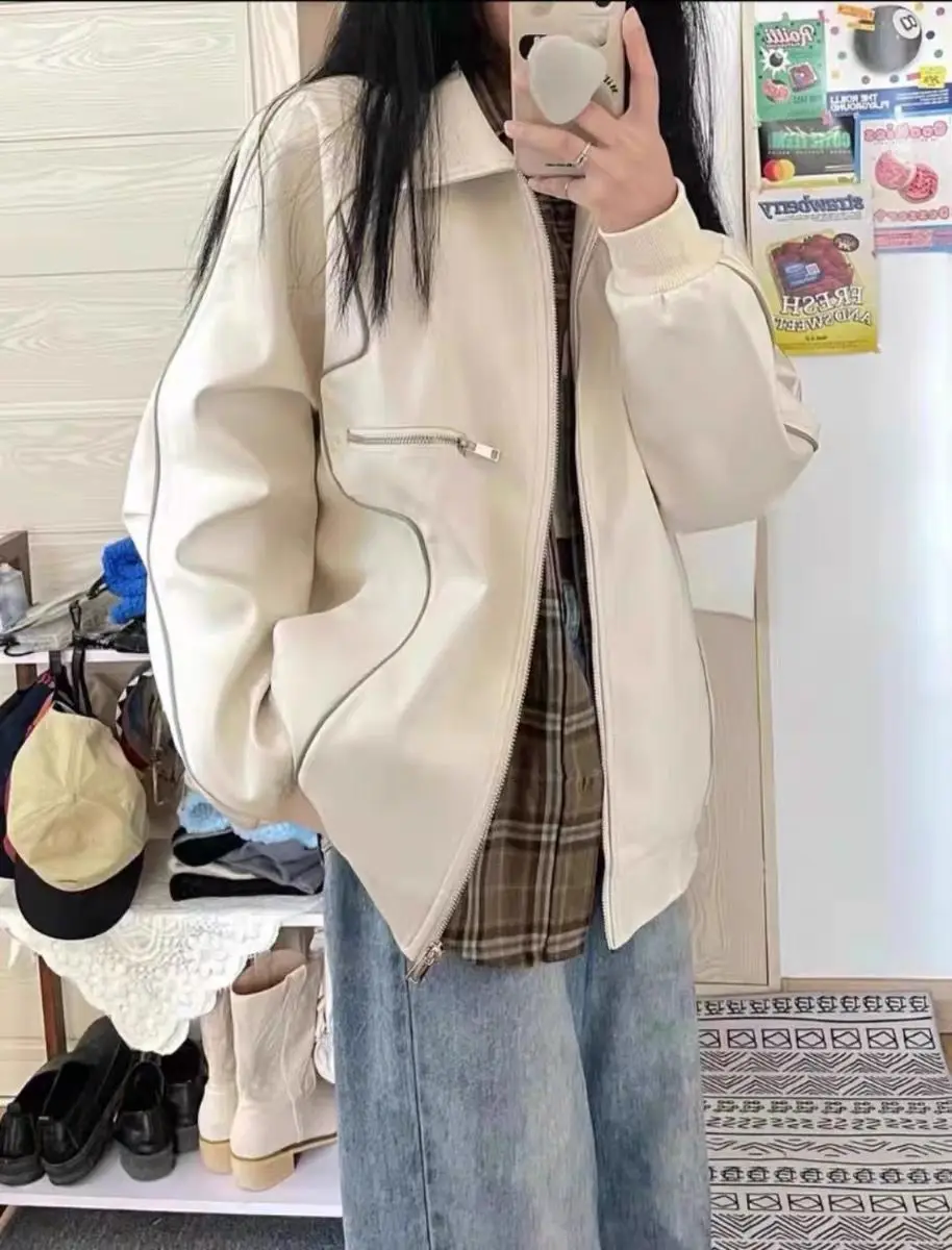 Women's Leather Jacket PU Leather Jacket Women Korean Coats Jackets Leather Jacket for Women Winter Jacket Women Trench Coats