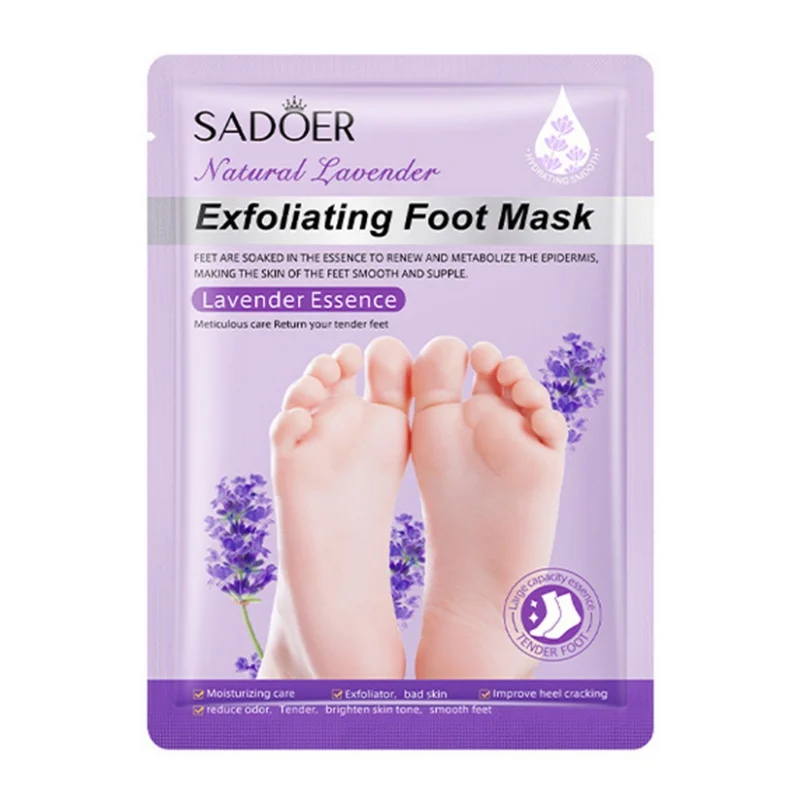 

1 Pair Lavender Essence Exfoliating Foot Mask Peel Dry Dead Skin Remove Calluses Nourishing Moisturizing Soft Smooth Touch 35g