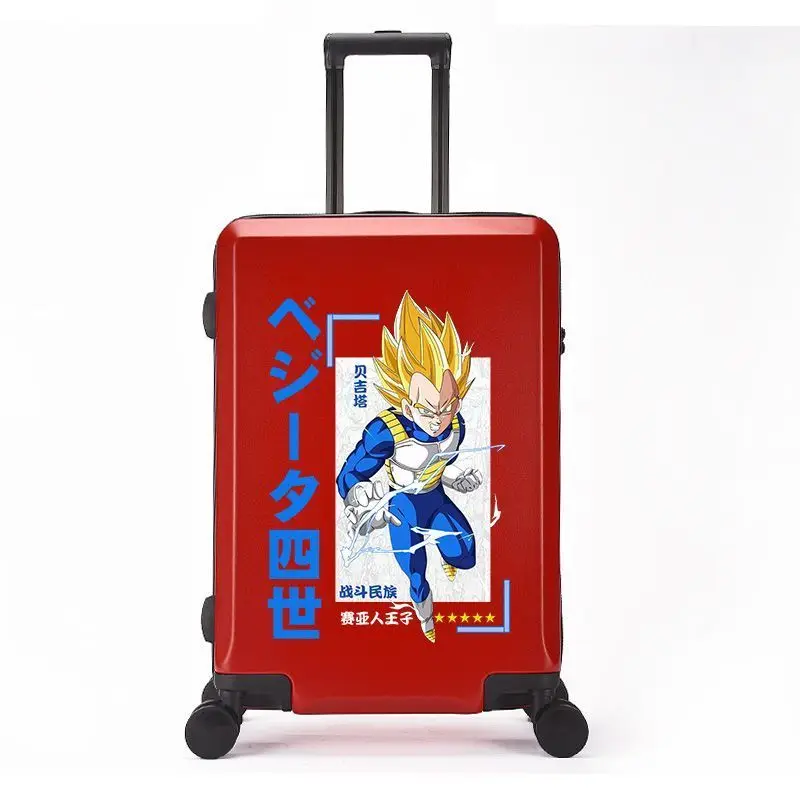 Фото Новый чемодан-тележка Dragon Ball Son Goku Kakarotte с кодовым замком, ярким мультяшным принтом, большой вместимостью, портативный №5