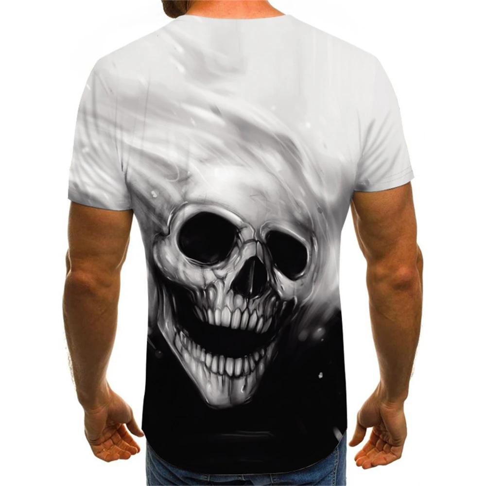 

Vintage Horror 3d Skull Print Men's T-shirt Fashion Loose Oversized Tops Tee Shirt Men Summer Classic Casual O Neck Short Sleeve