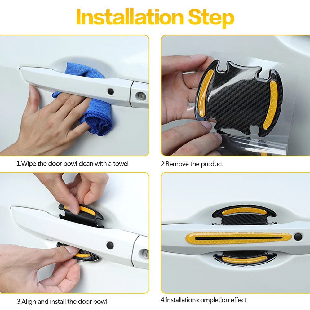 8 шт. светоотражающие полосы на дверную ручку автомобиля Fiat Grande Punto Evo 500 Stilo Bravo Palio