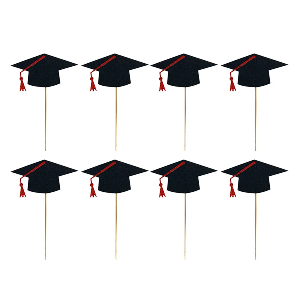

Graduation Fruit Picks Cap Pet Hat Cupcake Grad Costumesupplies Party Stickstopper Graduate Accessories Cocktail Decorations