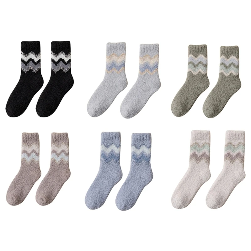 

Non-Skid Non-Slip Floor Socks Warm Furry Boys Slipper Socks Pastel-Color
