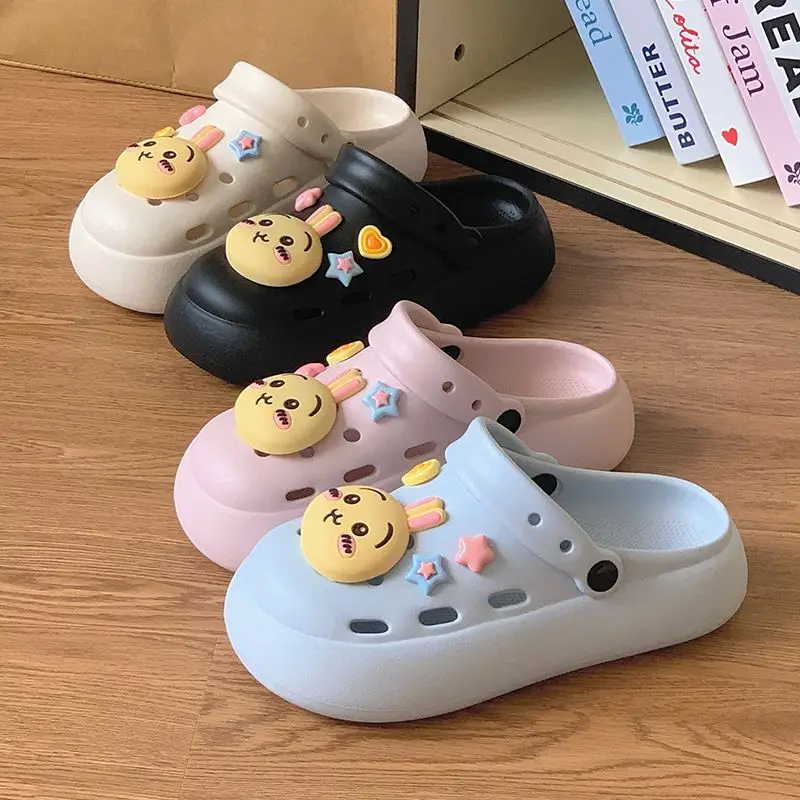 Фото Летние тапочки Kawaii Usagi 2026 для девочек, милые домашние тапочки из ЭВА, аниме-тапочки, нескользящие сандалии на толстой подошве №2