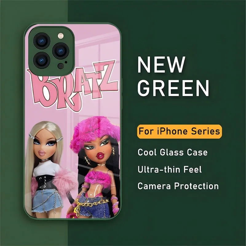 Cute Lovely Doll Bratz Girl Phone Case 2023 New Color For IPhone 14 Pro 13 11 12 XR XS MAX 7 8 X Plus 13 Tempered Glass Covers