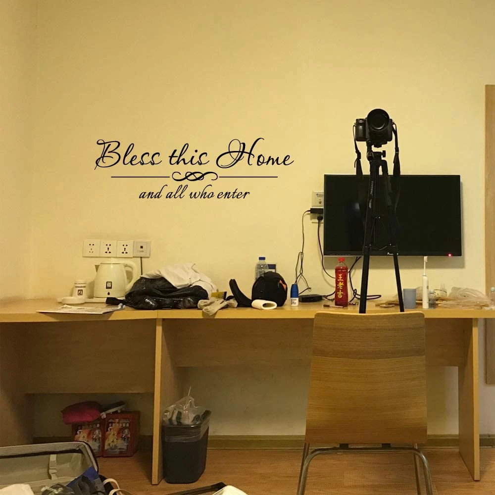 Благослови этот дом и все кто вводит виниловые наклейки настенные цитаты