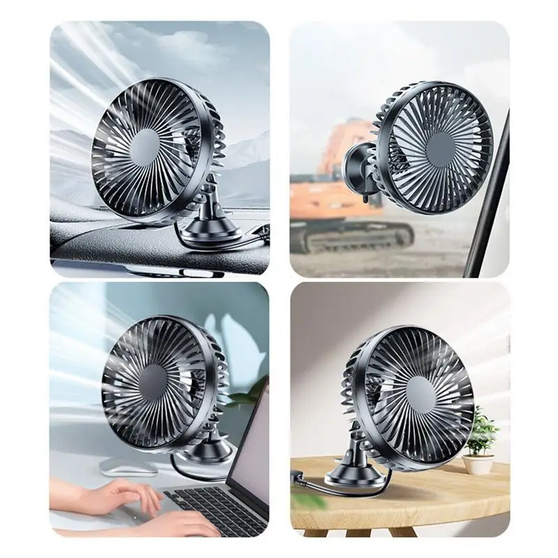 USB-вентилятор для приборной панели автомобиля вращающийся на 360 градусов 12 В/24 В с