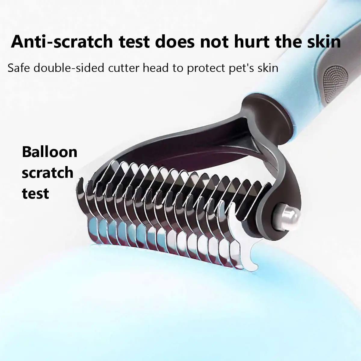 

Pet Grooming Brush Double Sided Shedding and Dematting Undercoat Rake Comb for Dogs and Cats Pet Grooming Tool 11/16 teeth