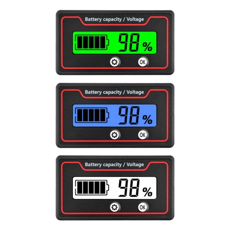

Battery Capacity Indicators Acid Lithium Car Motorcycle Voltmeter Gauges 12V 24V 36V 48V 60V 72V 84V DropShipping