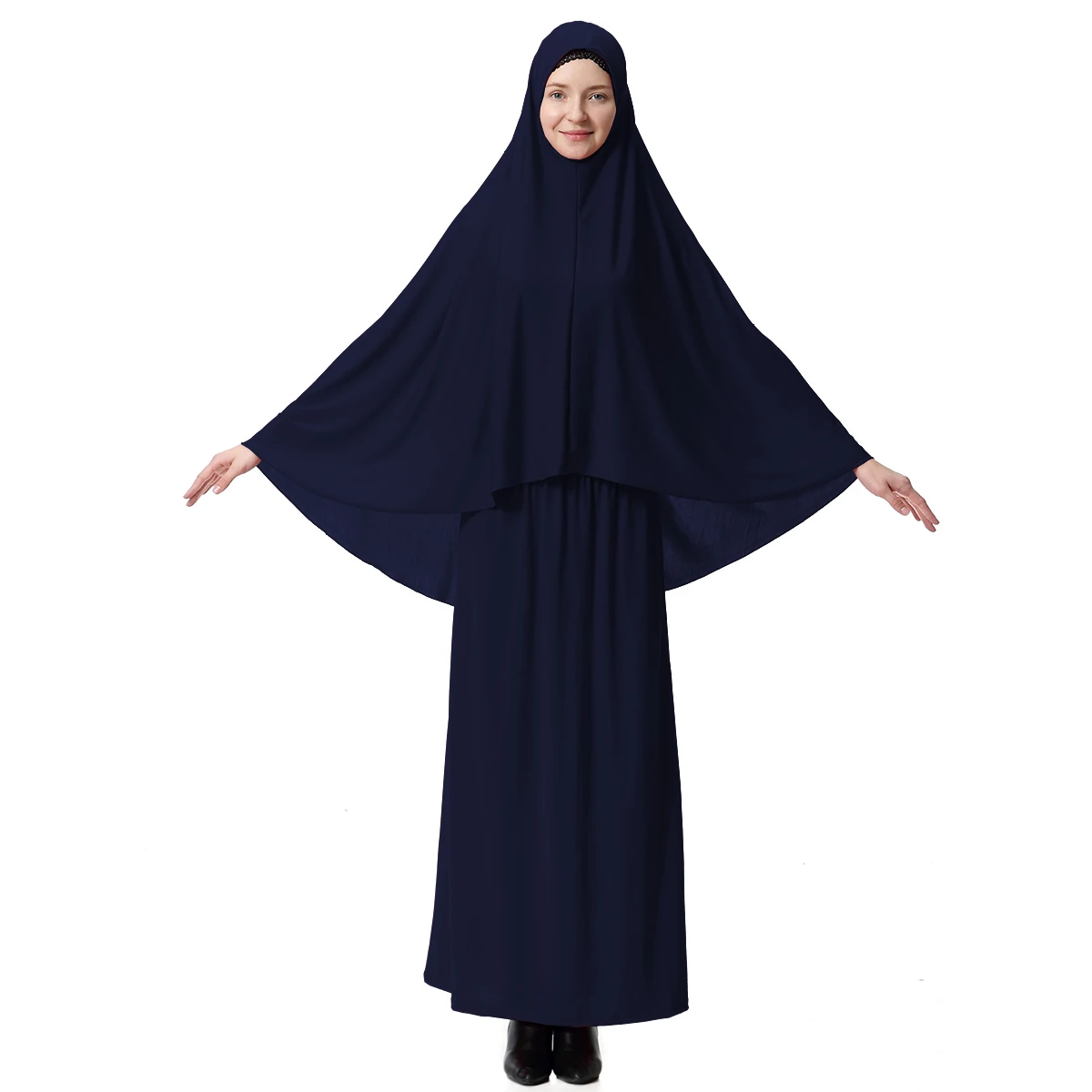 Ramadan Muslim Prayer Garment 2 Piece Set Women Khimar Abaya Long Hijab Skirt Full Cover Islam Clothes Burka Niqab Jilbab Dress