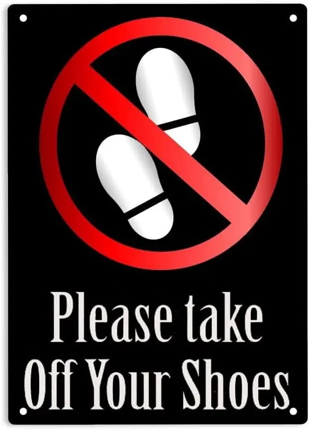 ERMUHEY Пожалуйста сделайте обувь Знак Металлическая жестяная вывеска ​ Для