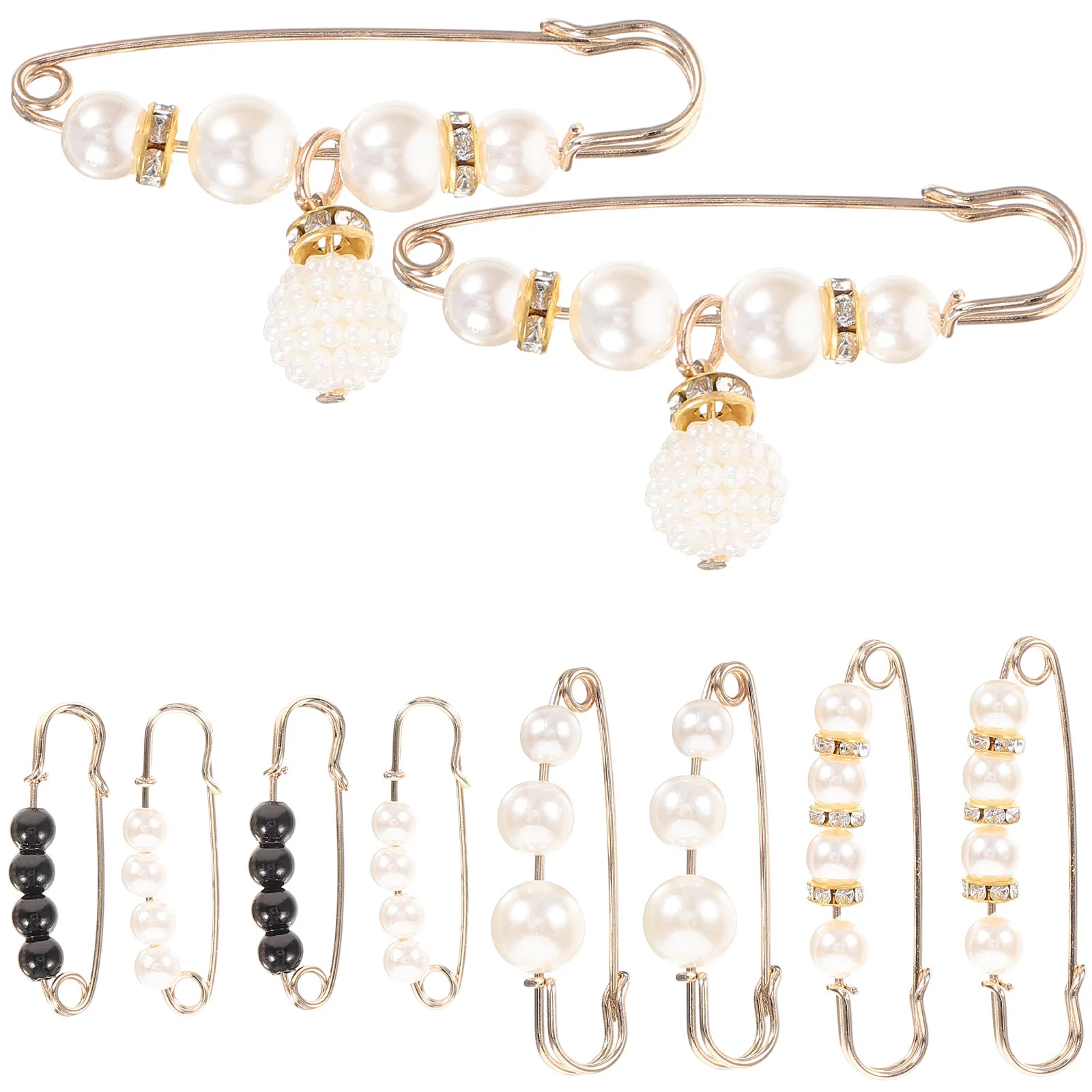 

10 Pcs Clothing Women Brooch Safety Pin Shawl Pants Waist Pantalón De Mujer Decorative Clip Pearl Miss Ladies Skirts