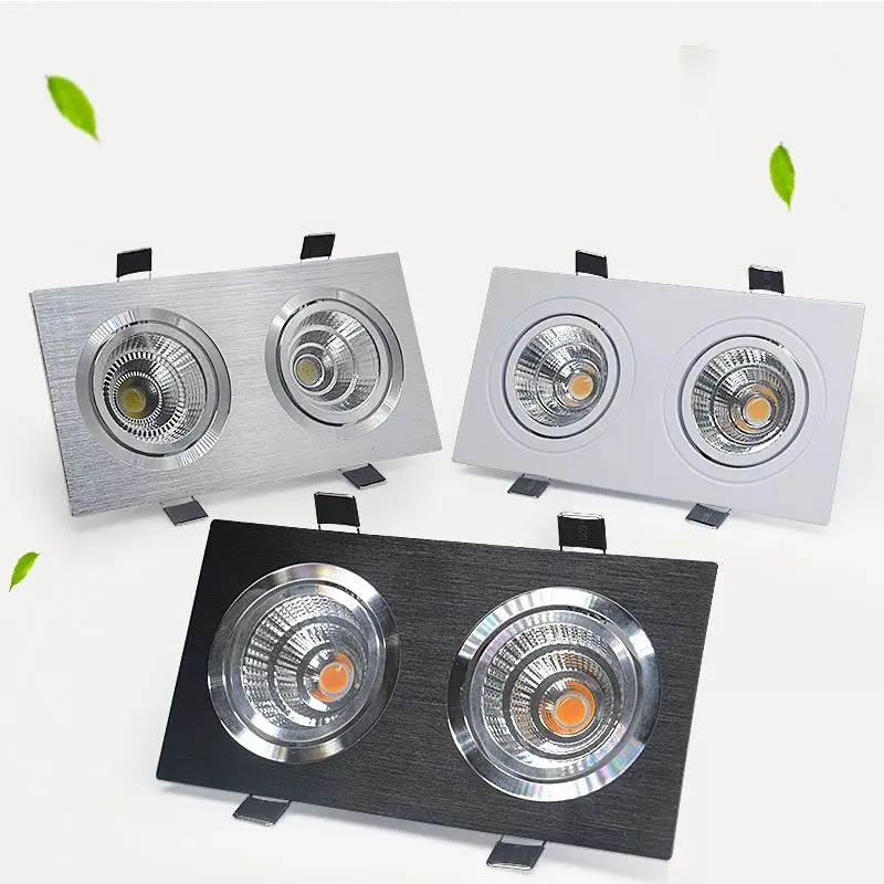 

Black Silver Square Dimmable LED COB Downlight 7W 9W 12W 14W 28W 24W LED Recessed Ceiling Downlight LED COB Spot Light AC90-265V