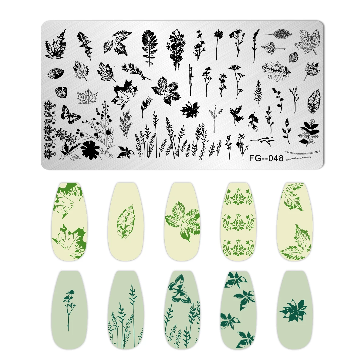 Трафареты для стемпинга ногтей с листьями орхидеи