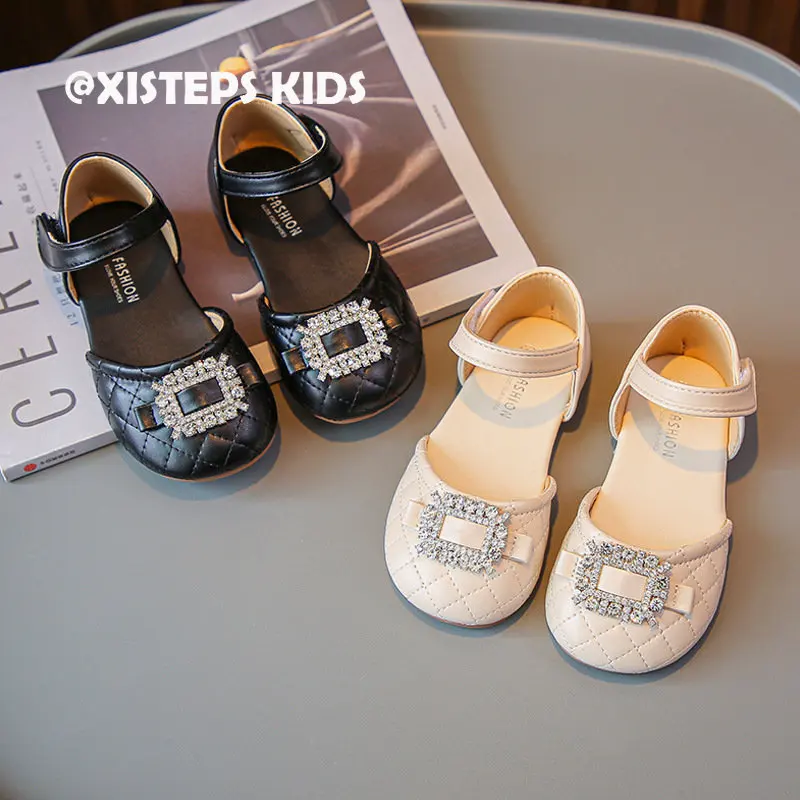

Элегантные Детские Кожаные Туфли Мэри Джейн для девочек черные бежевые стильные свадебные классические туфли с мягкой подошвой Обувь для девочек 2023