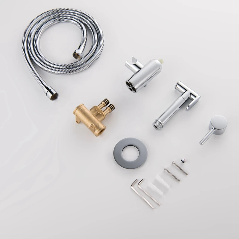 

Hand Held Toilet Bidet Sprayer Hot And Cold Solid Brass Bathroom Mixer Douche Kit Shower Faucet Hand Shower Bidet
