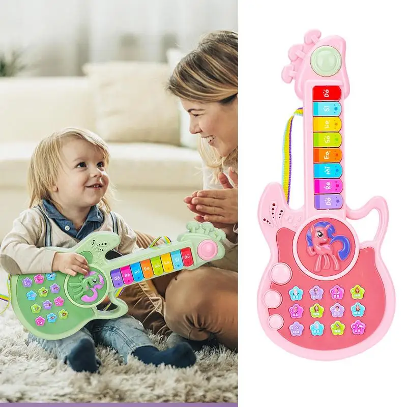 

2023 Guitar Toy For Kids Electric Guitar Musical Toy With Strap Interactive Educational Toys For Boys Girls Music Learning And