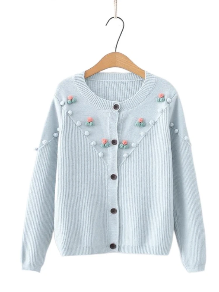 

Женский вязаный кардиган с длинным рукавом и V-образным вырезом