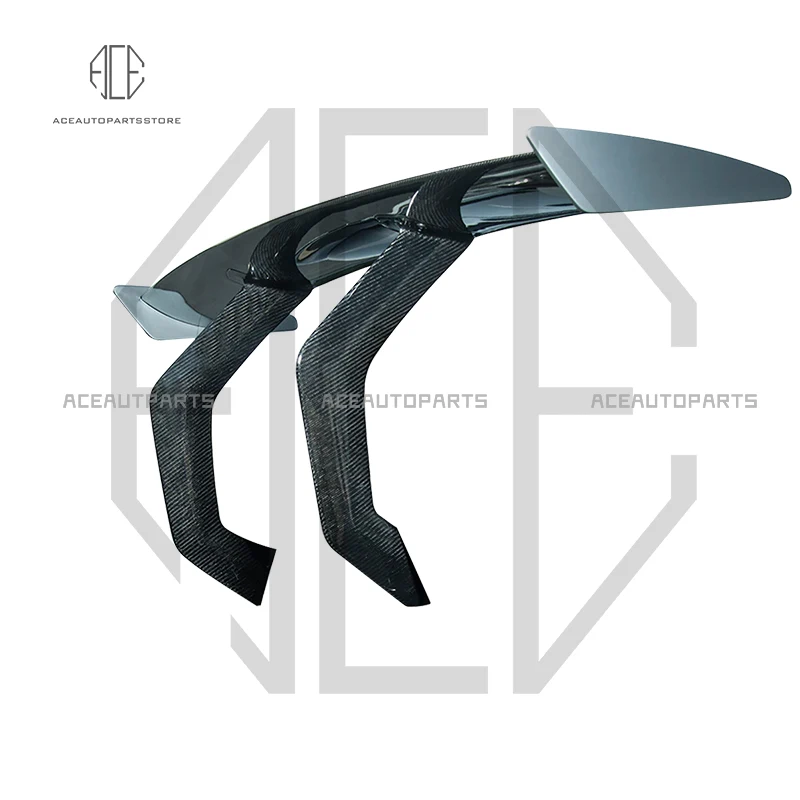 Задний спойлер из сухого углеродного волокна в стиле V карбоновое крыло