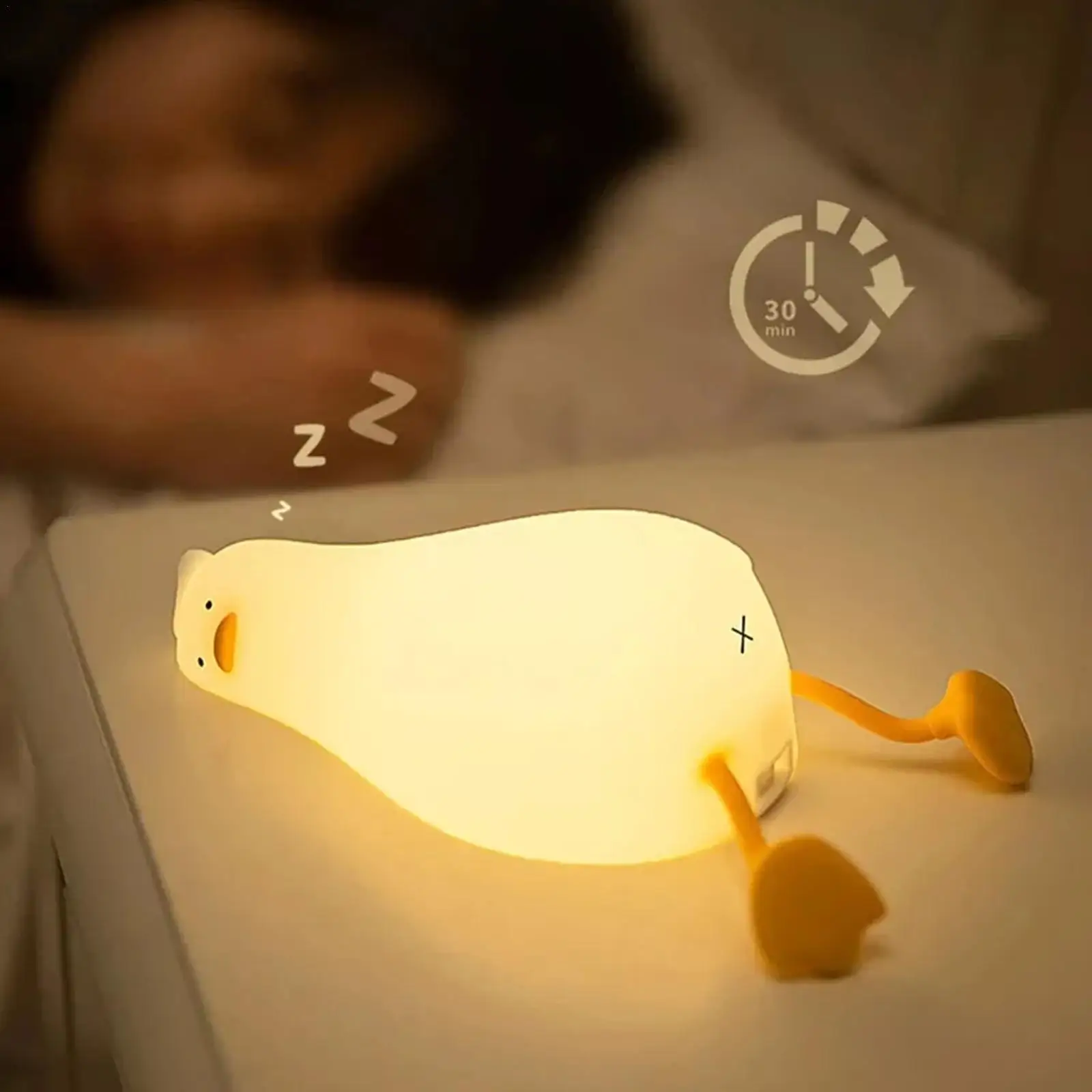 

Светодиодный ночник для детей, перезаряжаемая силиконовая Мягкая лампа в виде утки, детский праздничный подарок, креативный Настольный декоративный светильник для сна в спальню